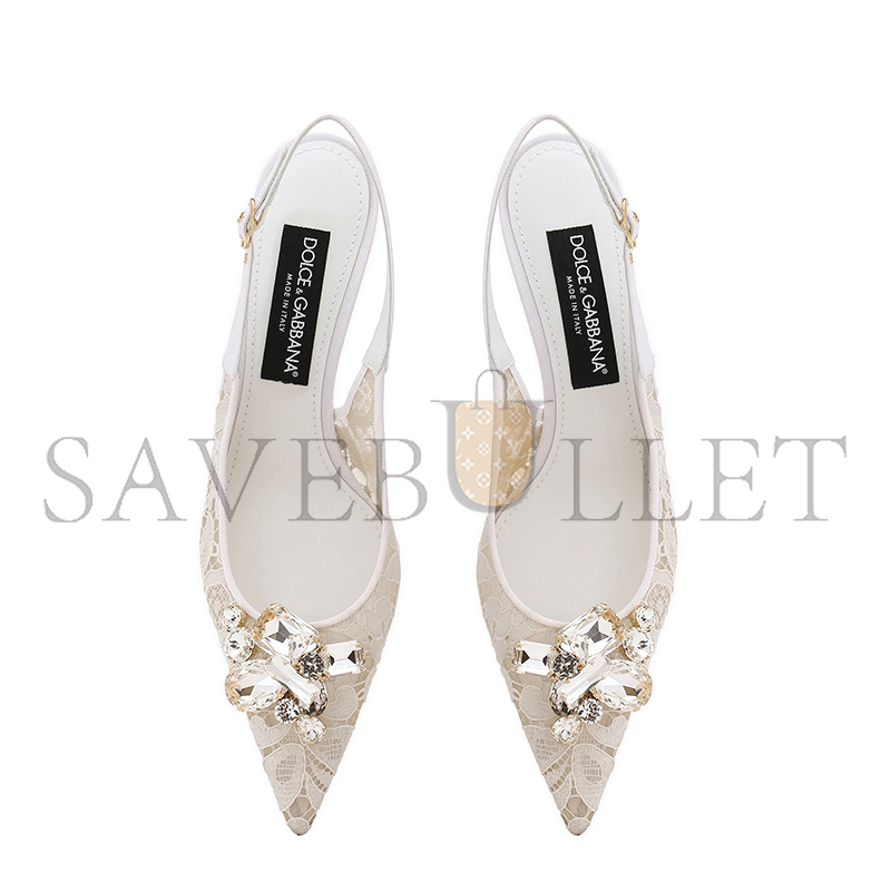 DOLCE & GABBANA RAINBOW LACE SLINGBACKS IN LUREX LACE CG0711AQ07480005